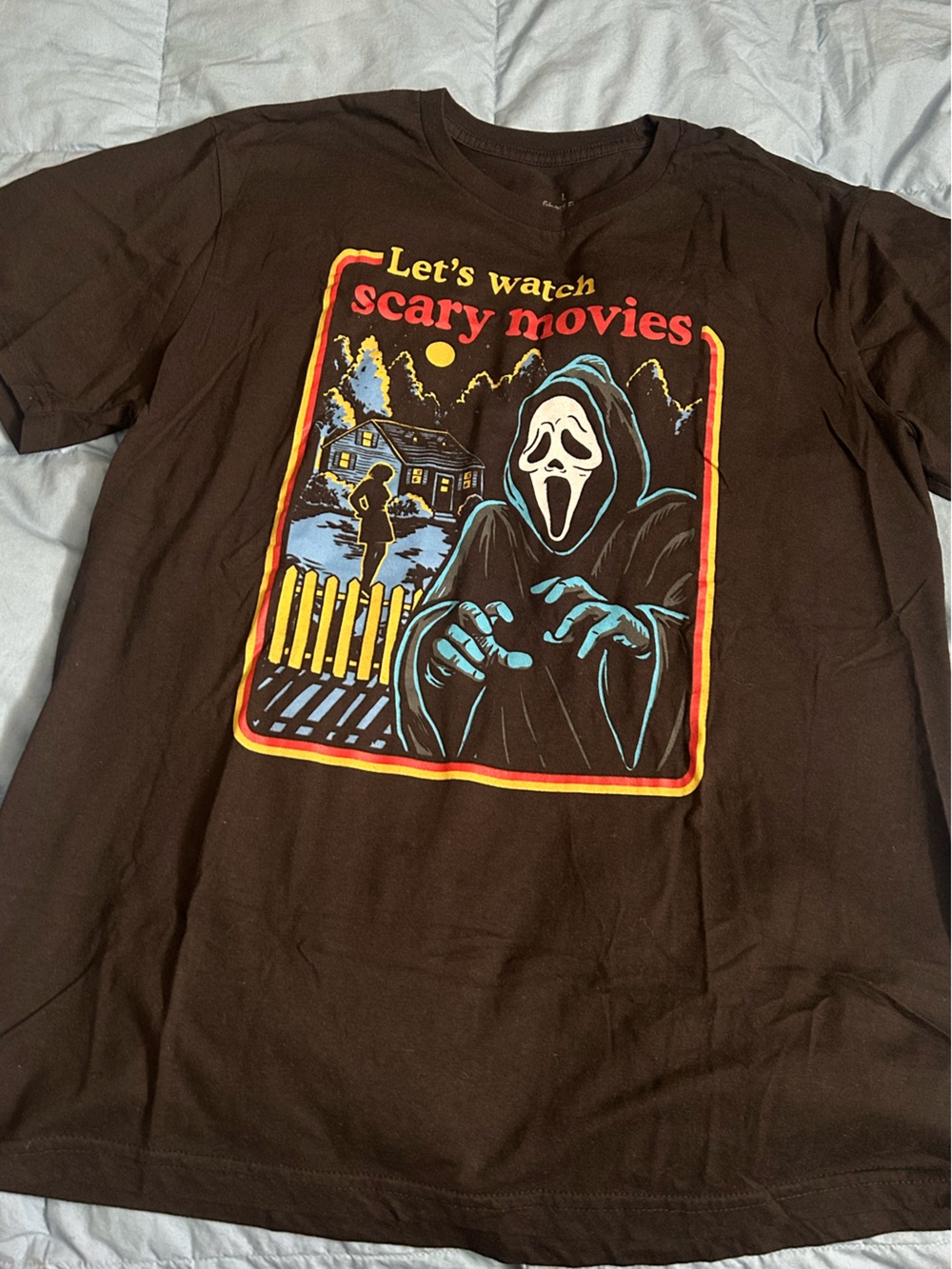 Graphic 'Let's Watch Scary Movies' Horror Tee
